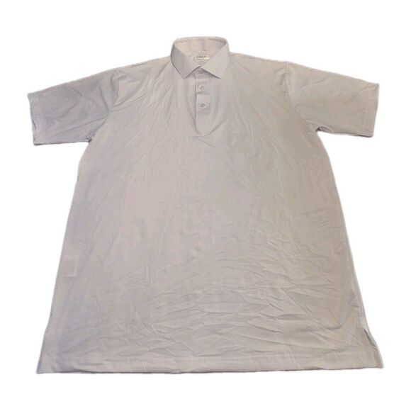 NWOT Collars & Co Large Featherweight Dress Collar Polo Shirt Solid White - Picture 2 of 7
